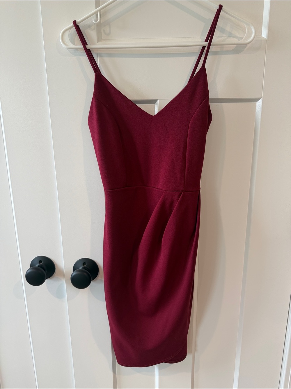 Lulus forever your girl sleeveless V-Neck Mini Bodycon Dress - Burgundy